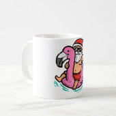 Mug Père Noël Flamant rose Floatie Funny Noël En Juill (Devant gauche)