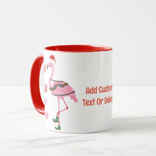 Mug Père Noël Flamant rose Floatie Funny Noël Juillet  (Devant gauche)