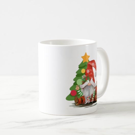 Mug père Noël Gnome - Drôle Noël Gnome Design T-shirt (Devant droit)