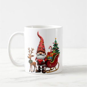 Mug Père Noël Gnome Lumière de Noël Chevauchant le Tra