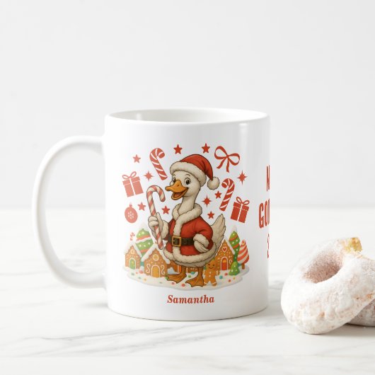 Mug Père Noël Goose Christmas Holiday (Avec donut)