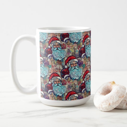 Mug Père Noël graffiti (Avec donut)