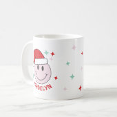 Mug Père Noël Happy Face Personnalisé Vibes Jolly (Devant gauche)
