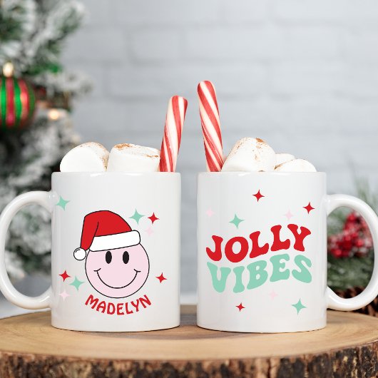 Mug Père Noël Happy Face Personnalisé Vibes Jolly