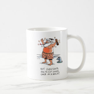 Mug Père Noël ivre avec le phoque gauche muqueuse