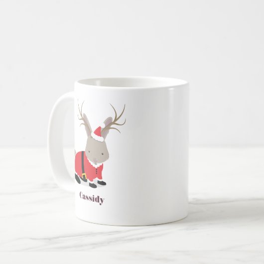 Mug Père Noël Jackalope Nom Noël (Devant gauche)