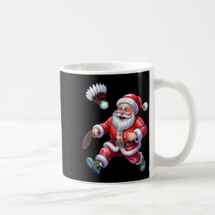 Mug Père Noël jouant au badminton Noël drôle sport amo