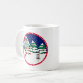 Mug Père Noël jouant au golf de disque (Devant gauche)
