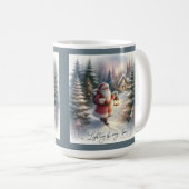Mug Père Noël Lantern Walk Winter Cottage Scène (Devant droit)