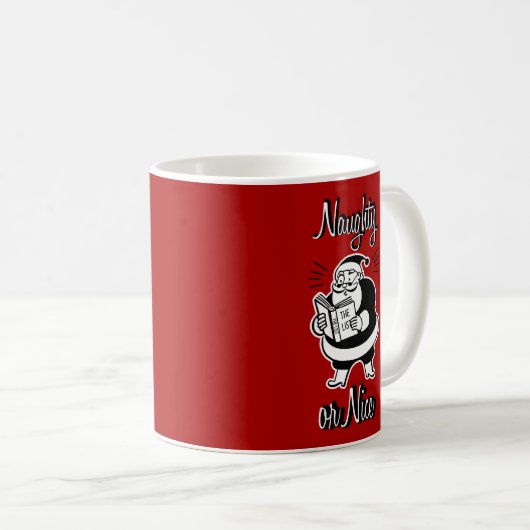 Mug Père Noël List Naughty ou Nice Christmas Coffee Mu (Devant droit)