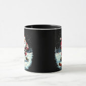 Mug Père Noël moderne branché jouant au hockey sur gla (Centre)