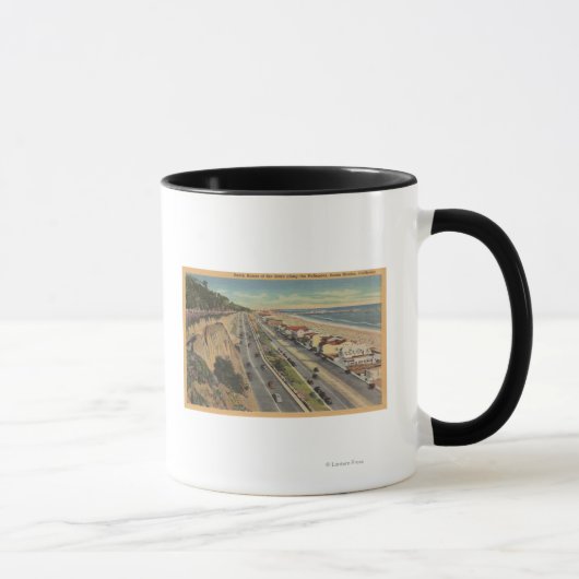 Mug Père Noël Monica, CA - Scène De Plage Le Long Des (Droite)
