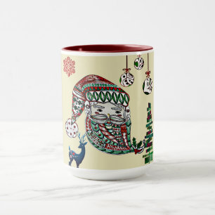 Mug Père Noël nordique Père Noël Vintage Rustique