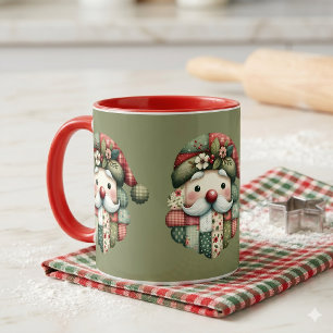 Mug Père Noël Patchwork Fantaisiste Noël Folk