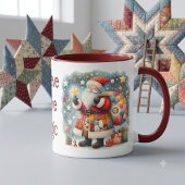 Mug Père Noël patchwork matelassé avec étoiles de Noël