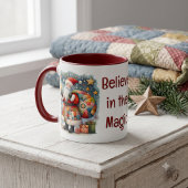 Mug Père Noël patchwork matelassé avec étoiles de Noël