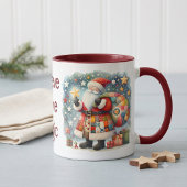Mug Père Noël patchwork matelassé avec étoiles de Noël