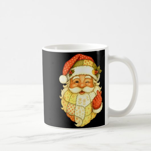 Mug Père Noël patchwork Noël drôle pour hommes (Droite)