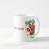 Mug Père Noël Paws arrive à la ville, Paws de Noël (Devant droit)