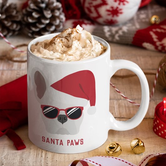 Mug Père Noël Paws Chien blanc de Noël