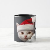 Mug Père Noël Peeeking Chat mur fissuré (Centre)