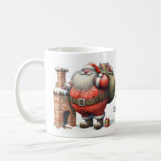 Mug Père Noël Père Noël St Nick avec cadeaux (Gauche)