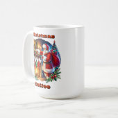 Mug Père Noël prépare les bas par cheminée (Devant gauche)