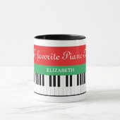 Mug Père Noël Professeur de piano préféré Bell Noël (Centre)