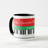 Mug Père Noël Professeur de piano préféré Bell Noël (Devant gauche)