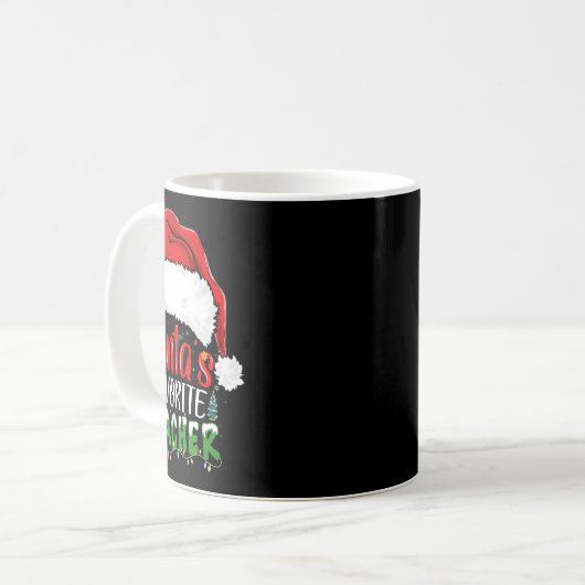 Mug Père Noël Professeur Favori Enseignant Fun Noël En (Devant gauche)