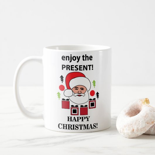 Mug Père Noël Profitez Du Joyeux Noël Actuel Père Noël (Avec donut)