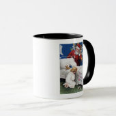 Mug Père Noël regarde une fille prier (Devant droit)