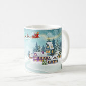 Mug Père Noël Reindeer Noël Scène Vintage (Devant droit)