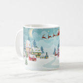 Mug Père Noël Reindeer Noël Scène Vintage (Devant gauche)
