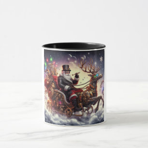 Mug Père Noël/Reindeer steampunk Noël/hiver