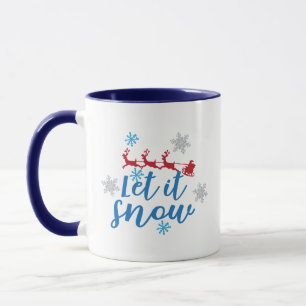 Mug Père Noël Renne Traîneau Flocons de Neige Cadeau