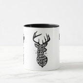 Mug Père Noël rennes de Noël, noir et blanc (Centre)