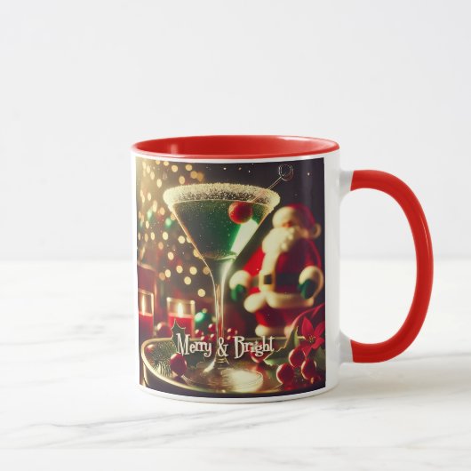Mug Père Noël Rétro 50s Martini Vert de Noël (Droite)