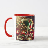 Mug Père Noël Rétro 50s Martini Vert de Noël (Gauche)