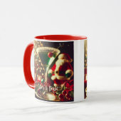 Mug Père Noël Rétro 50s Martini Vert de Noël (Devant gauche)