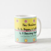 Mug Père Noël rétro, biscuits et lait, et caniche dans (Devant droit)