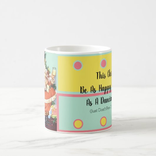Mug Père Noël rétro, biscuits et lait, et caniche dans (Centre)