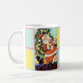 Mug Père Noël rétro, biscuits et lait, et caniche dans (Gauche)