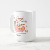 Mug Père Noël Rose Sleigh Toute la journée Noël (Devant gauche)