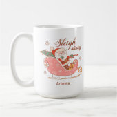 Mug Père Noël Rose Sleigh Toute la journée Noël (Gauche)