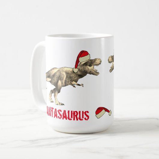 Mug Père Noël saurus Noël Dinosaure effroi T Rex Elf (Devant gauche)