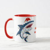 Mug Père Noël Shark Noël illuminent Charkmas Tree Noël (Gauche)