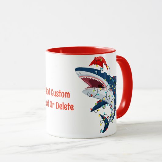 Mug Père Noël Shark Noël illuminent Charkmas Tree Noël (Devant droit)