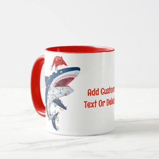 Mug Père Noël Shark Noël illuminent Charkmas Tree Noël (Devant gauche)