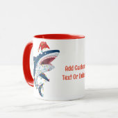 Mug Père Noël Shark Noël illuminent Charkmas Tree Noël (Devant gauche)